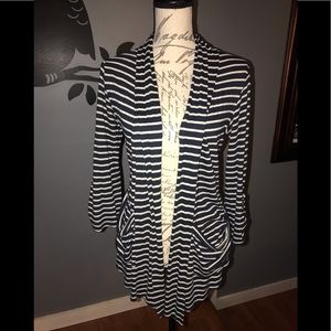 Stripped cardigan with gold accents